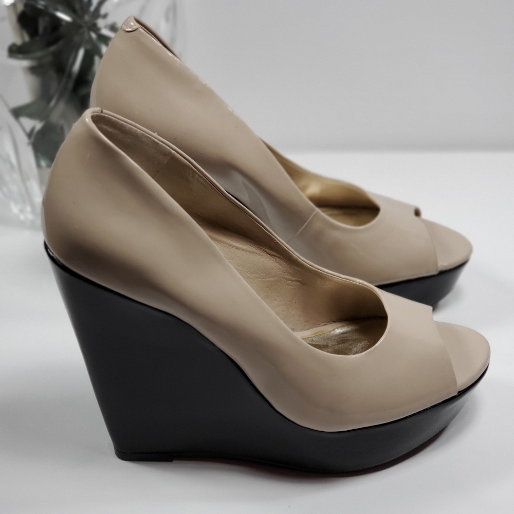 New Jessica Simpson Open-Toe Slip On Nude Wedges